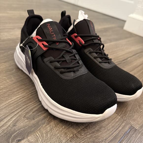 Men’s Náutica Ortholite Black/Red Sneakers Size 10 US - Brand New - Picture 1 of 10